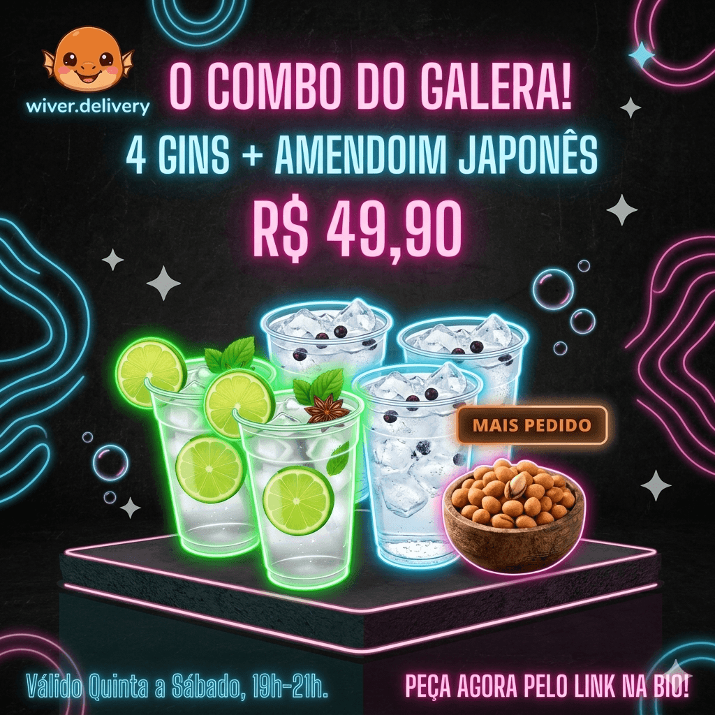 Combo Galera: 4 Gins + Amendoim